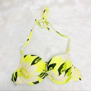 Aerie Yellow Floral Bikini Top